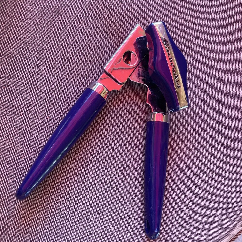 KitchenAid Manual Can Opener Purple Ergonomic Handheld Stainless Steel Tool